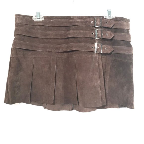 Eyeshadow Dresses & Skirts - EYESHADOW Micro Mini Skirt Genuine Suede Brown